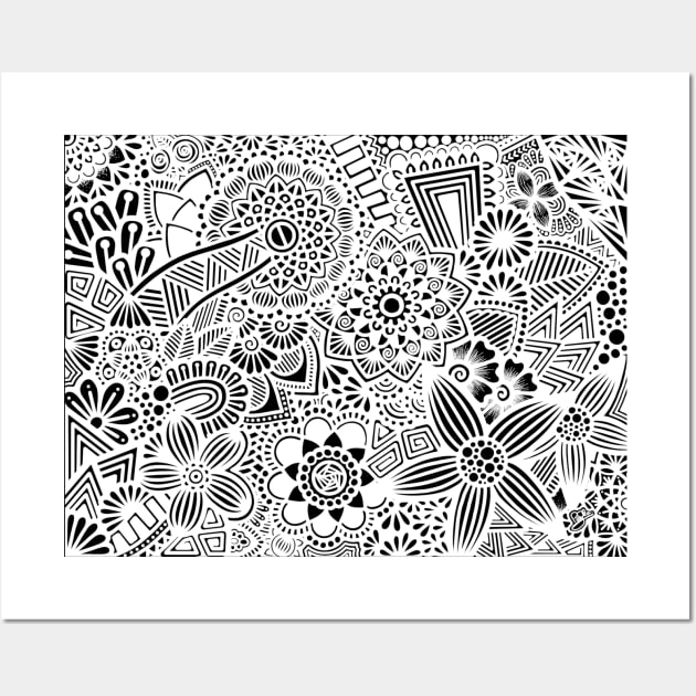 White Zentangle Pattern Wall Art by MyownArt